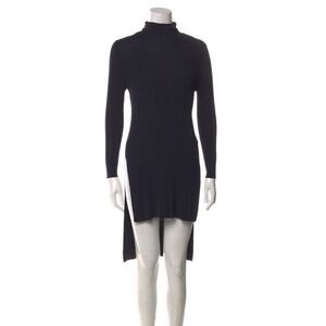 arje authentic dark blue sweater turtleneck high low Long Sleeve knit top small